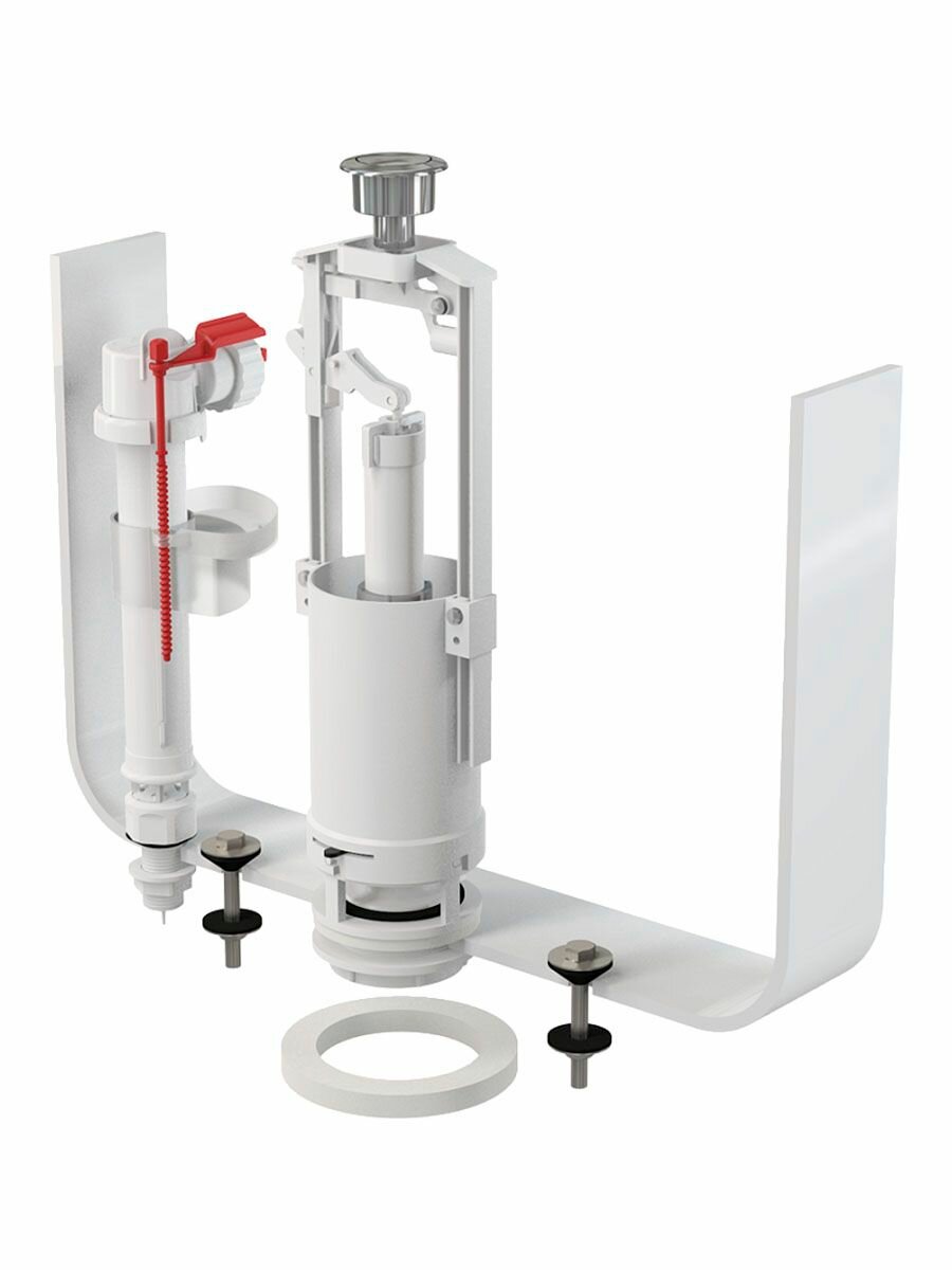 Арматура для унитаза с одинарной стоп-кнопкой Alcadrain SA2000S 1/2" CHROM