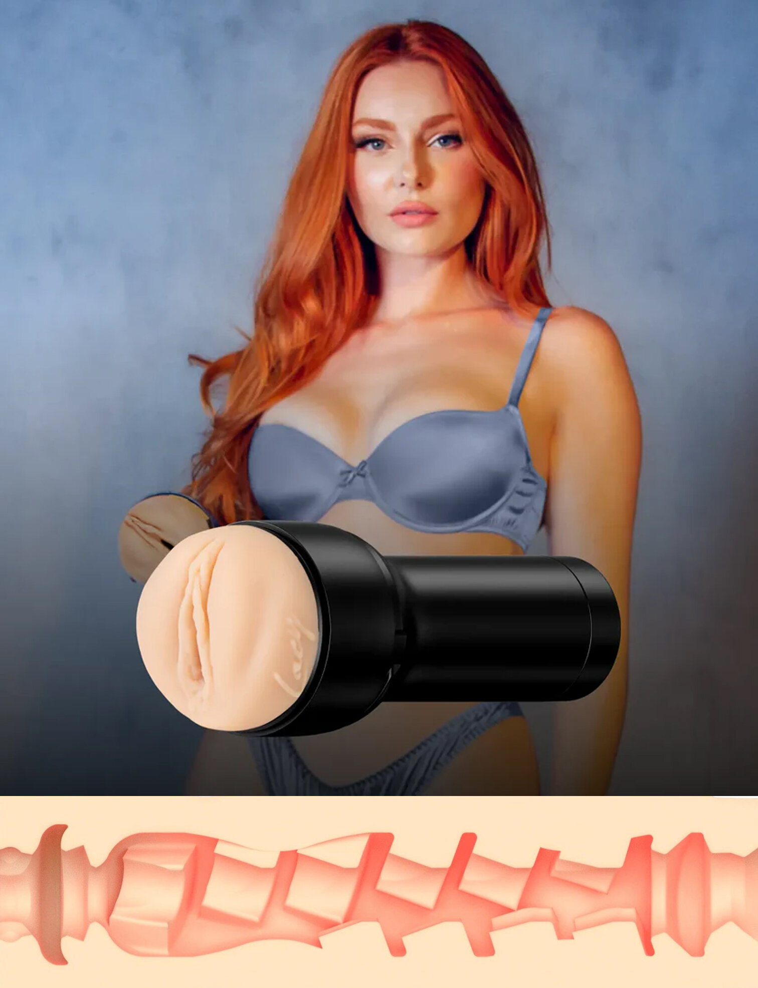 KIIROO Мастурбатор Feel Lacy Lennon - вагина ( бежевый/черный )