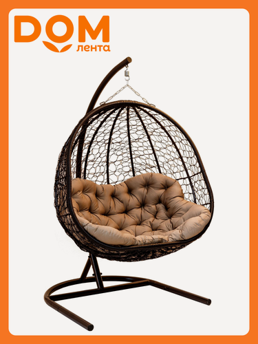 Изображение товара Кресло подвесное GreenGard "Дарина", нагрузка до 150кг, коричневое, с подушкой