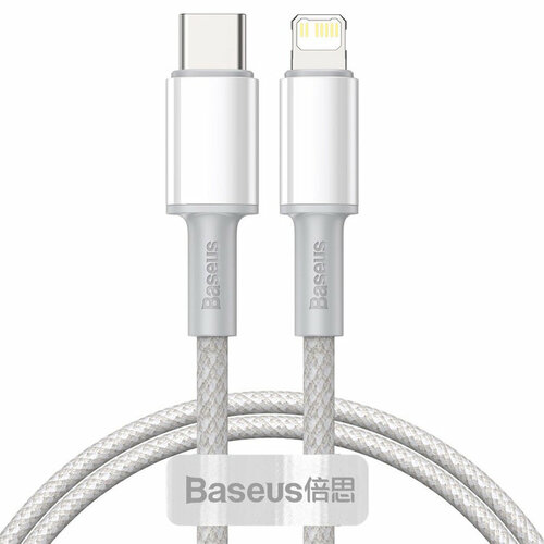 фото Кабель для зарядки ip lightning to type-c pd 20w baseus catlgd-02 1м белый