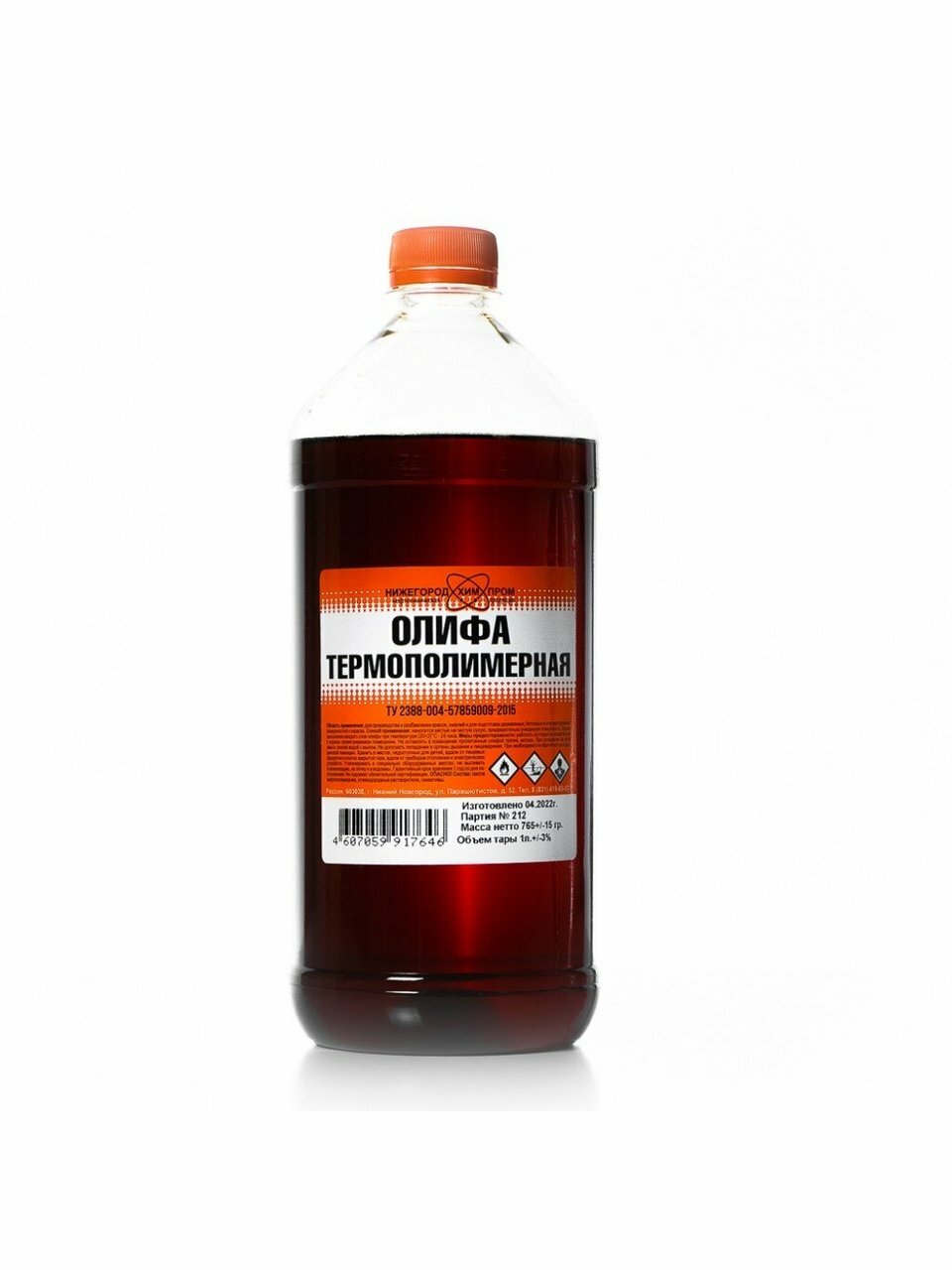 Олифа термополимерная НХП 1 л для дерева и бетона, коричневая, в пластиковой бутылке, производство Россия