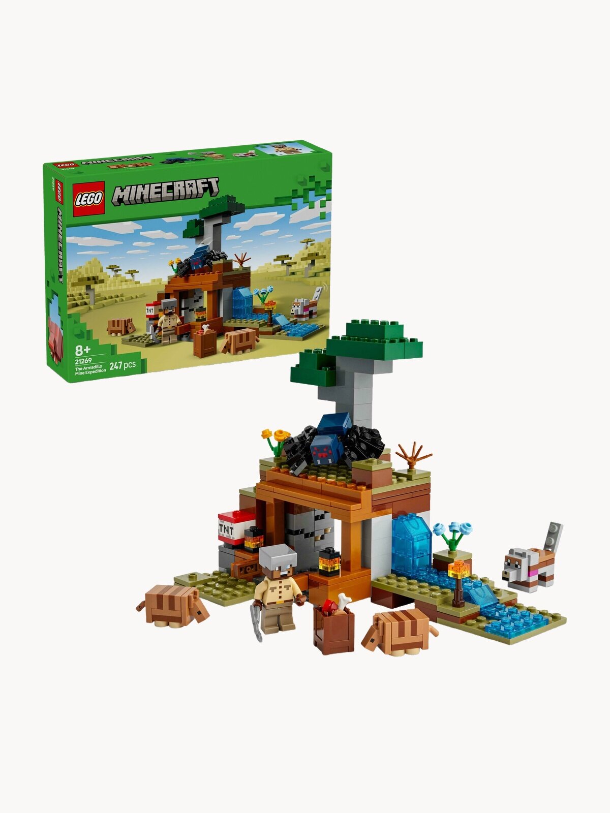 Конструктор LEGO Minecraft 21269 Экспедиция в шахту броненосцев  247 дет 