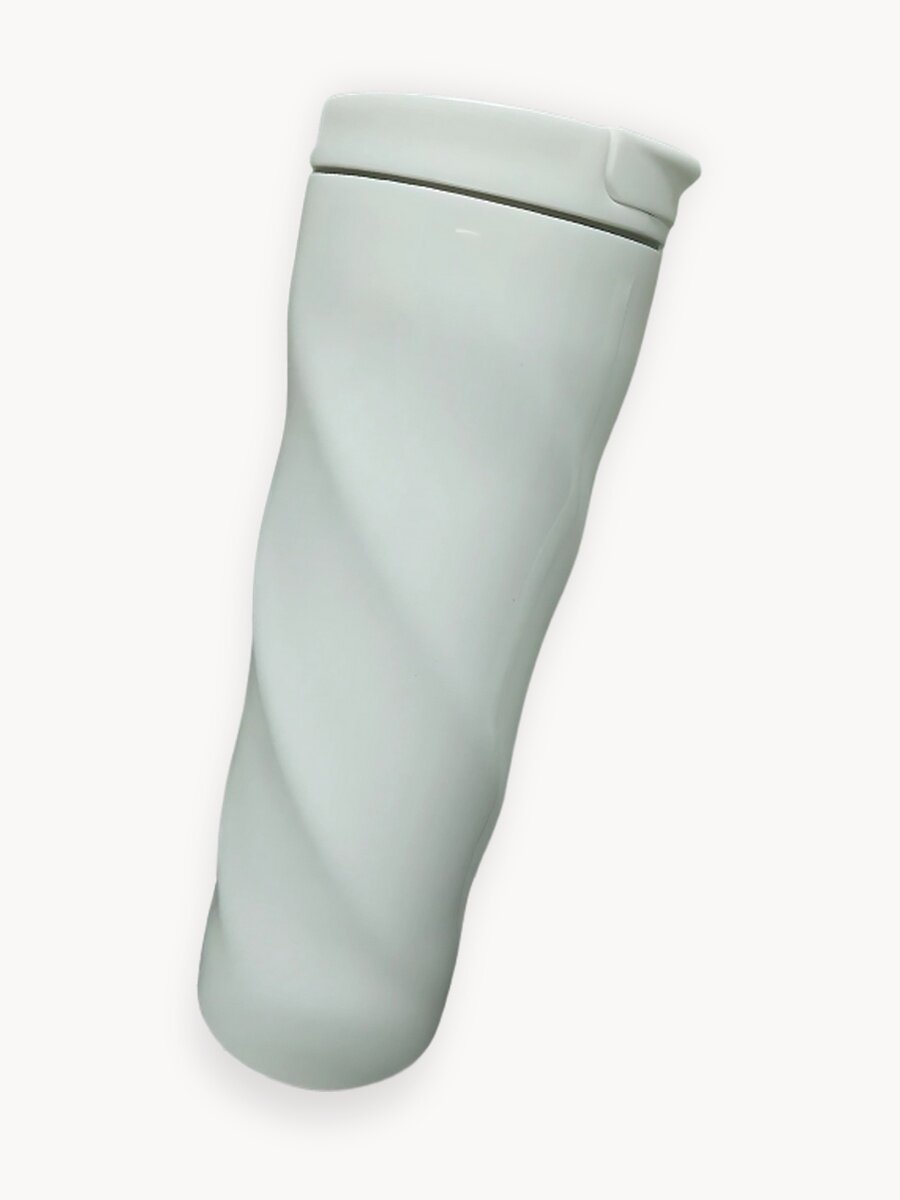 Термокружка "Волна" из нержавеющей стали, объем 450 мл, цвет белый