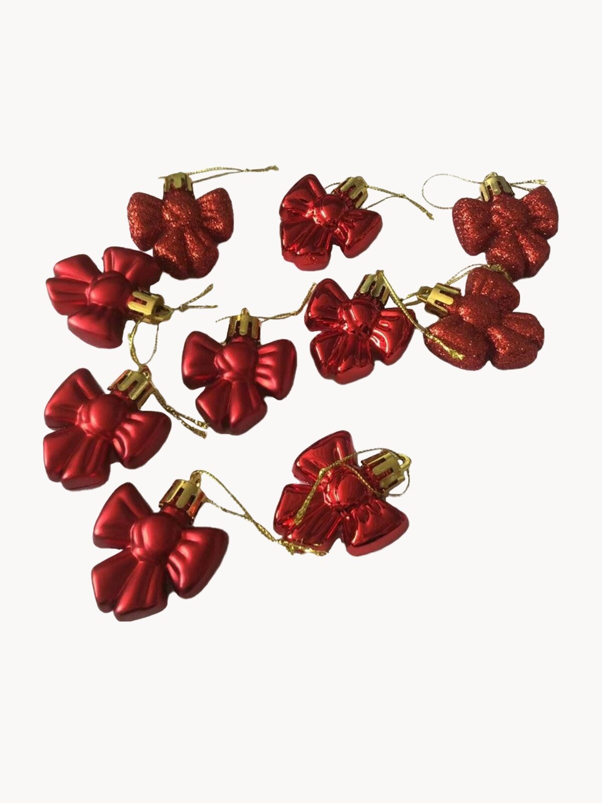 Елочная игрушка Волшебная страна Банты, красный, 10 шт., бант, полистирол/полиэстер, набор