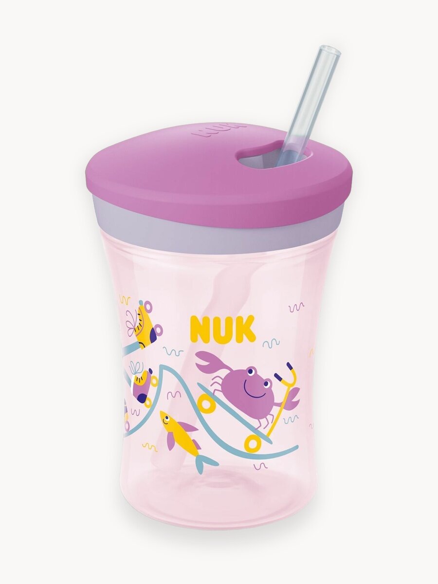 NUK EVOLUTION Поильник непроливайка с трубочкой ACTION 230 мл, 12-36 месяцев