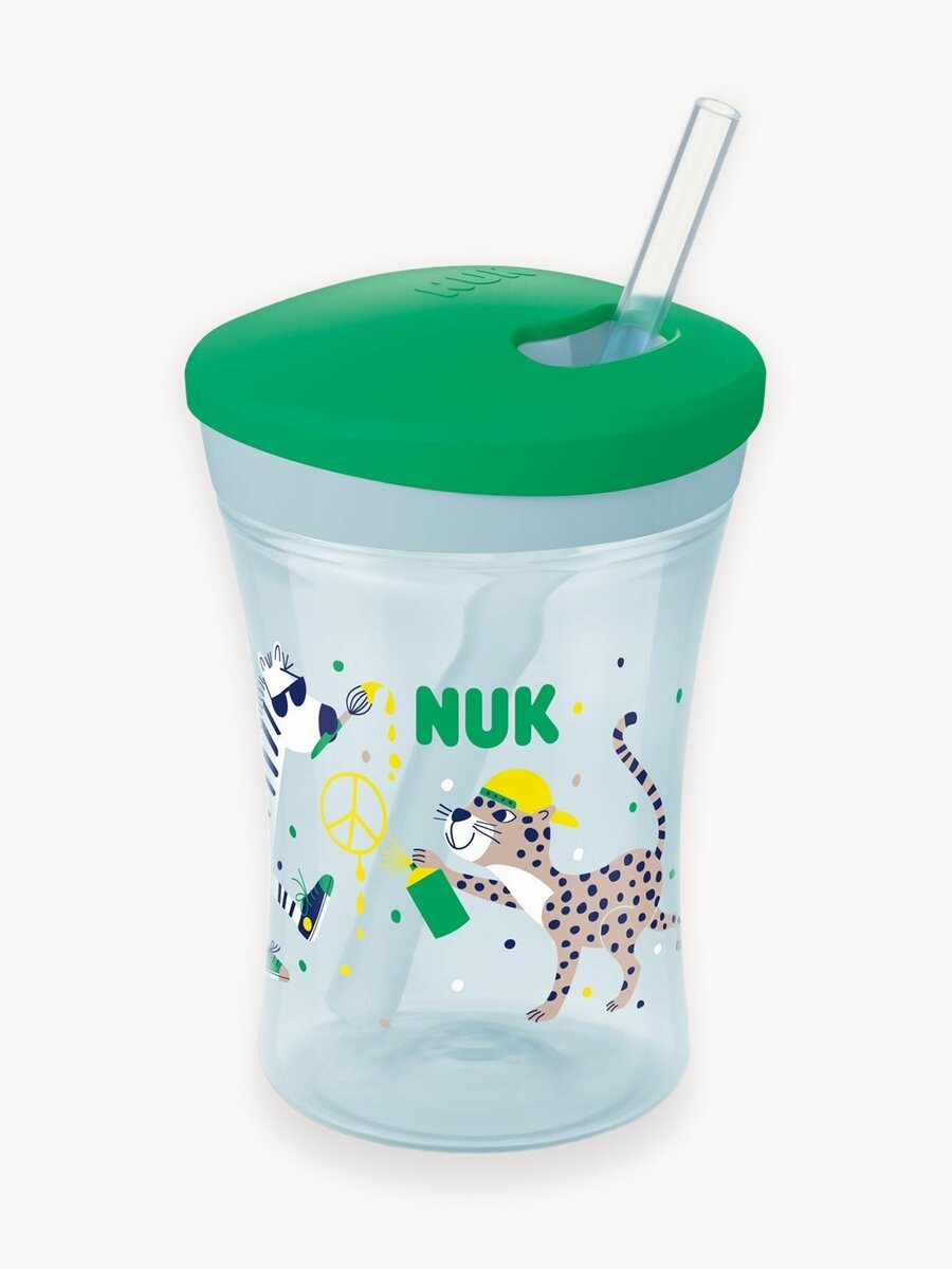 NUK EVOLUTION Поильник непроливайка с трубочкой ACTION 230 мл, 12-36 месяцев