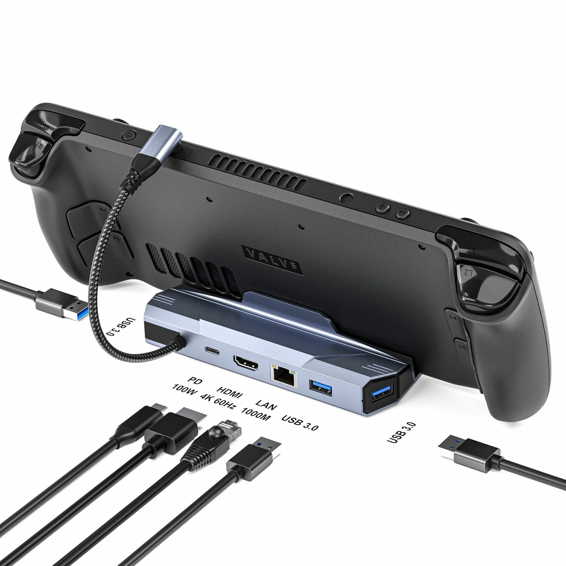 Док-станция расширения Typeec на HDMI, компьютерный переключатель, игровая консоль, сетевой порт USB на 100 м,