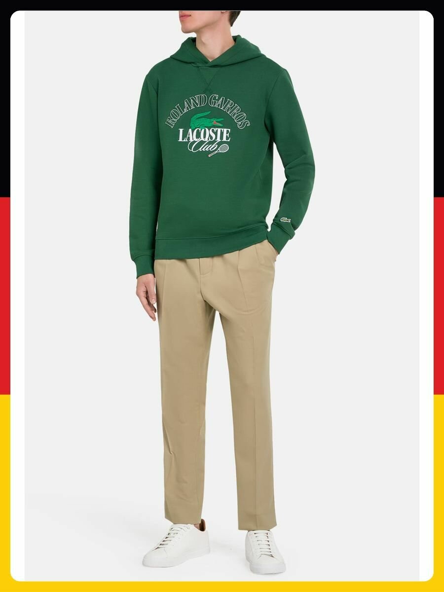 Толстовка спортивная LACOSTE, размер XS, , зеленый