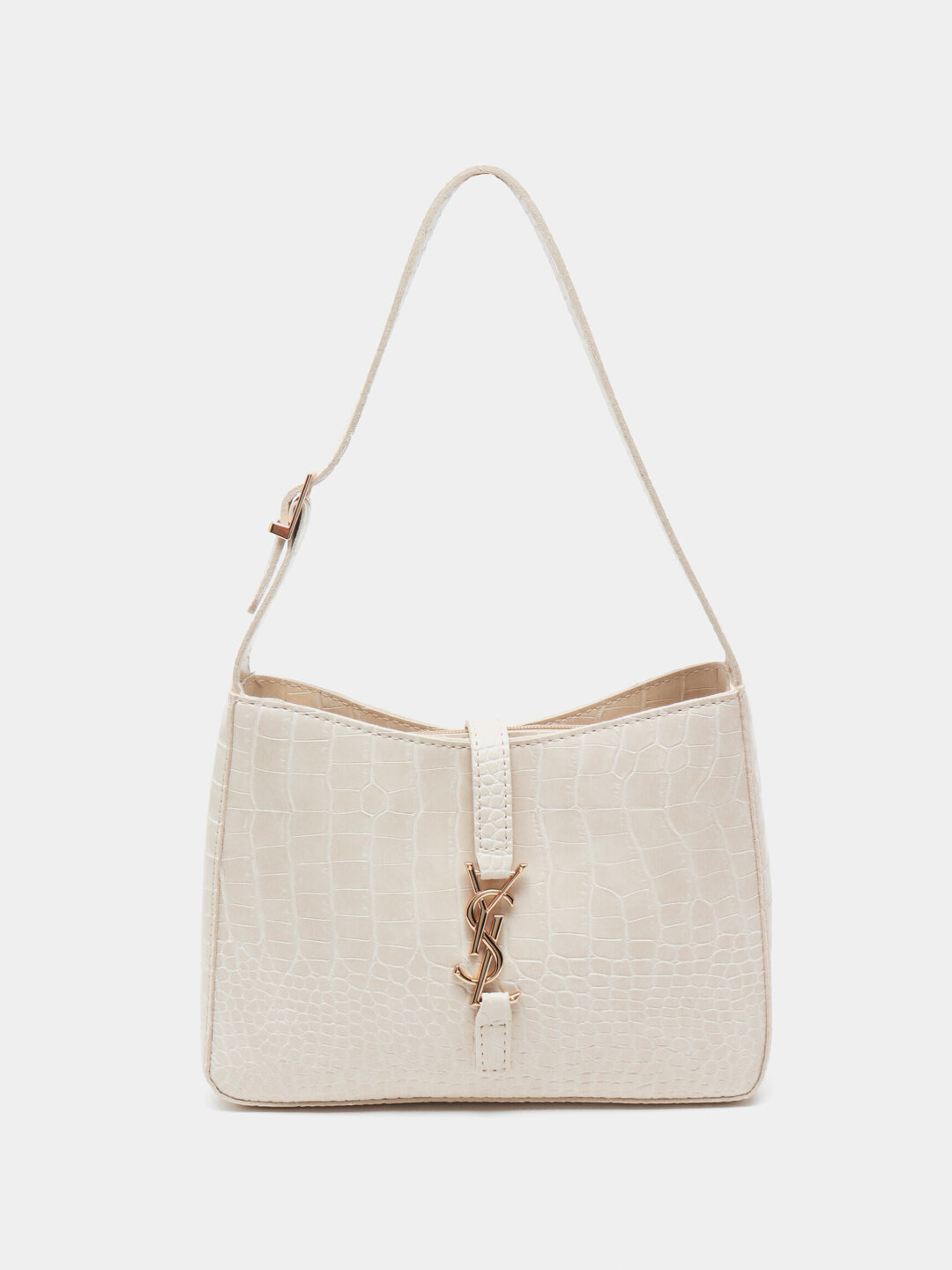 Сумка  YSL Croco Shoulder Bag, бежевый