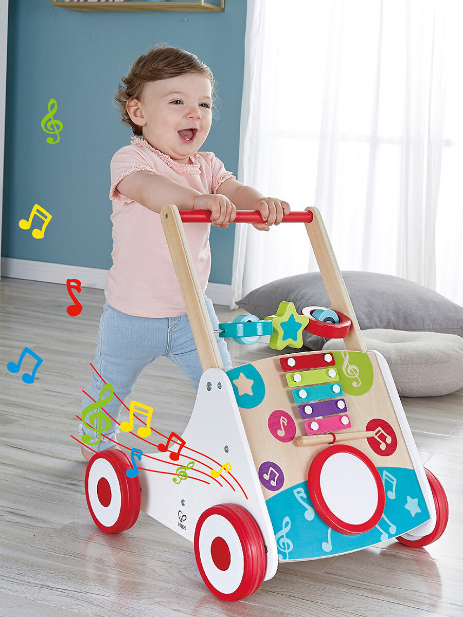 Каталка-ходунки "Музыкальный ходунок" E0383_HP Hape дерево/пластик от 1года