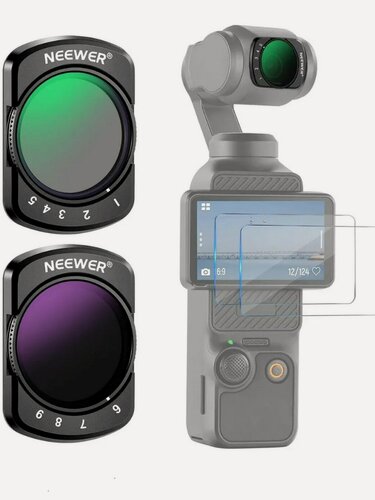 Изображение товара Комплект фильтров ND Neewer FL-75, для DJI Osmo Pocket 3, магнитное крепление, черный