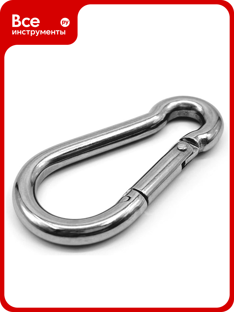 Нержавеющий карабин KREPFIELD 8x80 art 9075 а4 пружинный 2 шт. 9075А4КАРАБИН8Х80-2