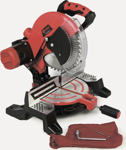 Изображение товара Пила торцовочная Edon MS-92552A, 1800 Вт, глубина пропила до 45°, цвет красный