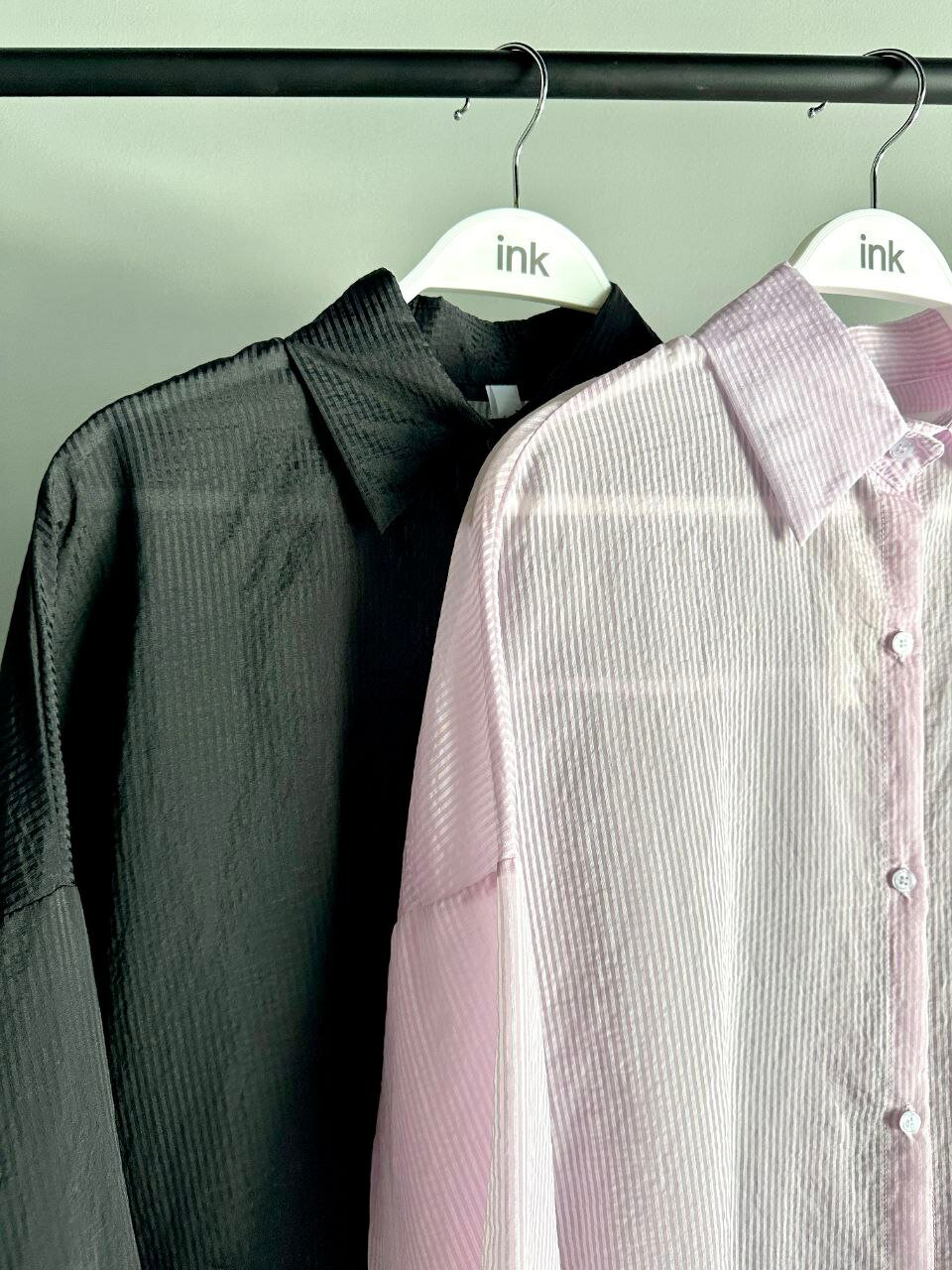 Рубашка INK розовый, чёрный, размер Std, черный — фото 1