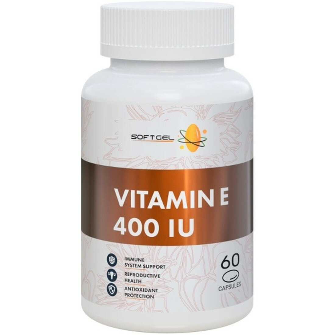 БАД Softgel Vitamin Е 400 IU Витамин Е 500 мг вкус ваниль 60 капсул
