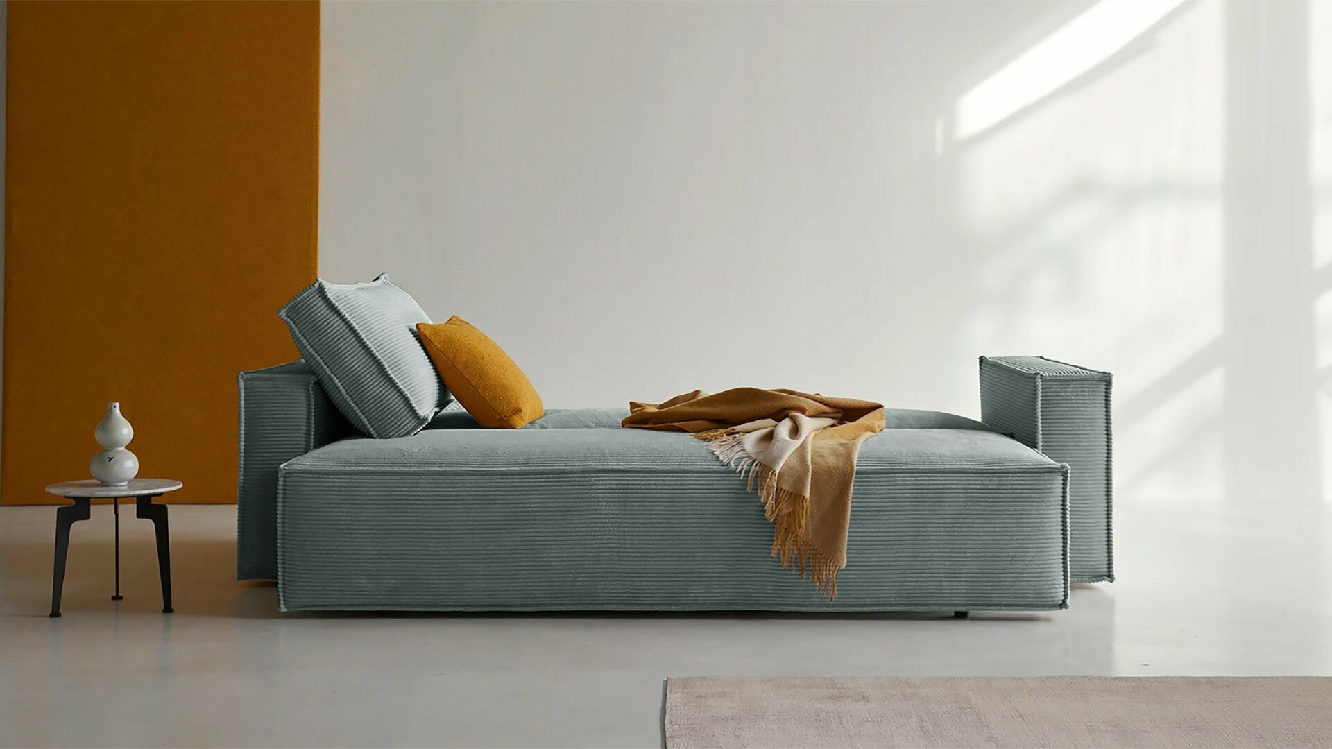 Диван Софт 3 Cilium Steel NOW 240x94x80 см, серый Вельвет, еврокнижка Фиеста — фото 1