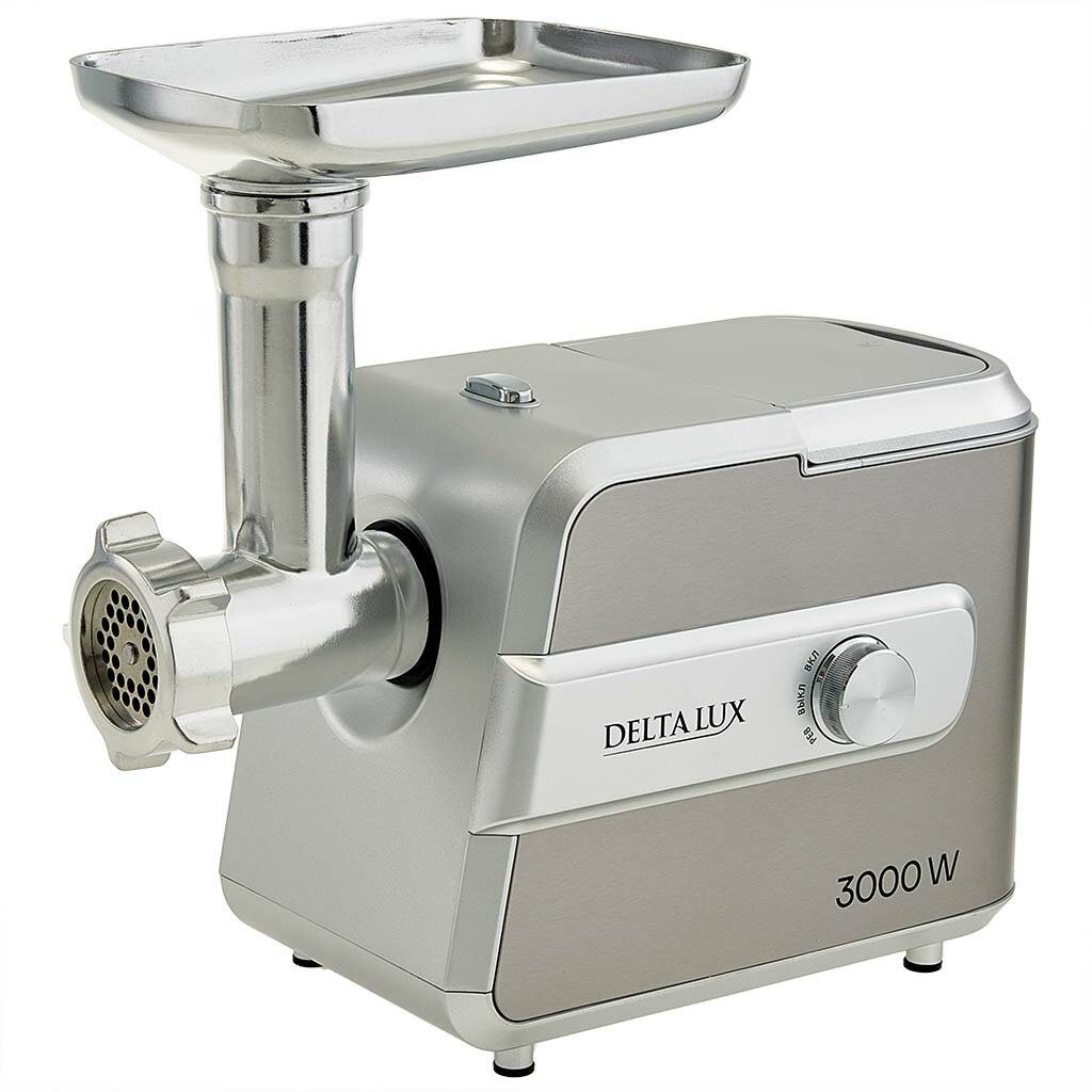 Мясорубка электрическая Delta Lux DE-603M серая 3000 Вт система "Реверс"