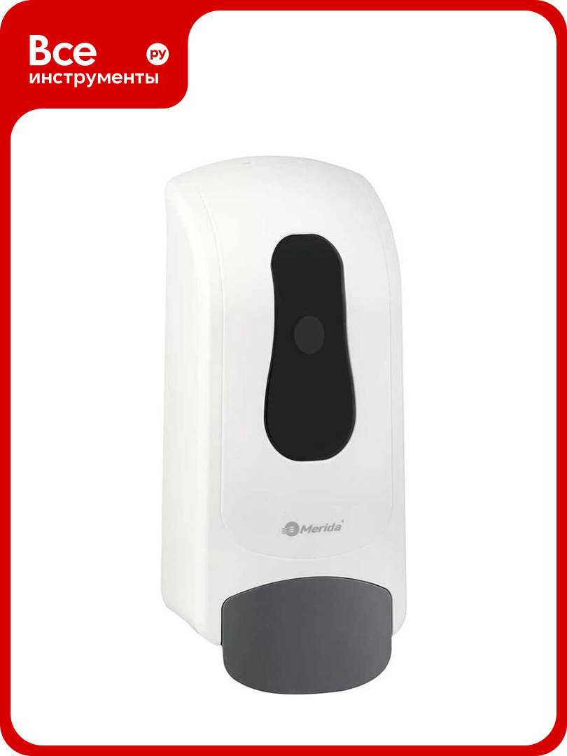 Дозатор для жидкого мыла MERIDA ONE слим пластиковый  механический  наливной  белый  1 л DEB002