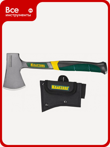 Изображение товара Туристический цельнокованый топорик KRAFTOOL в чехле 20645-06, с трехкомпонентной рукояткой