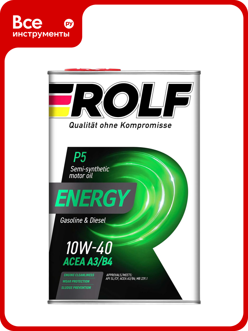 Моторное масло Rolf Масло Energy 10W-40 SL/CF 4 л 322227