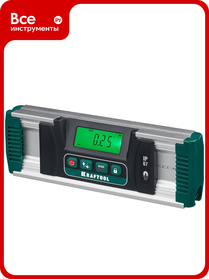 Электронный уровень-уклономер KRAFTOOL Extrem 0-360° 34686