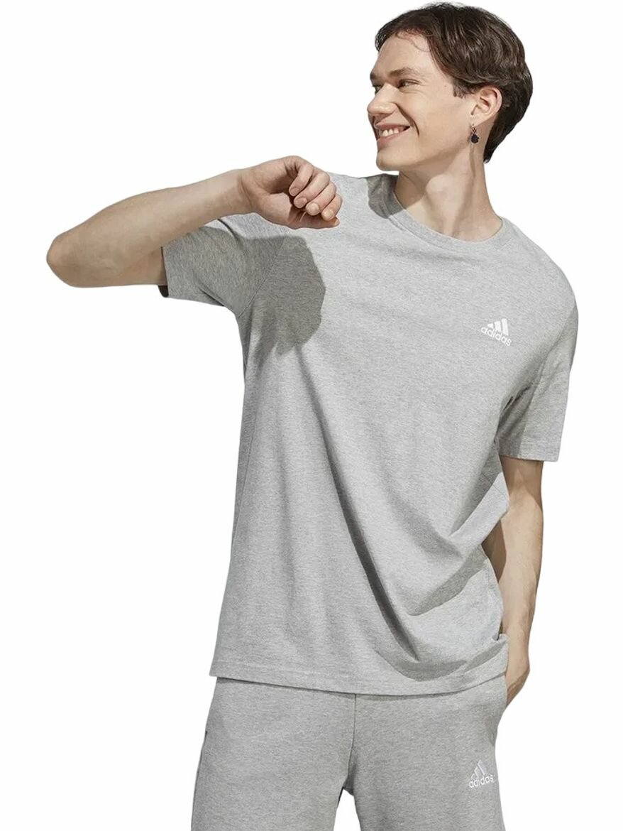 Футболка adidas Essentials Single Jersey Embroidered Small Logo Tee, размер S INT, серый
