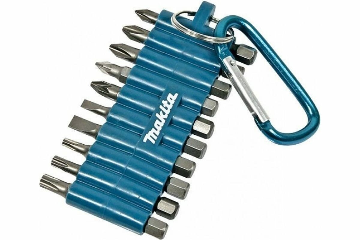 Набор бит 10 шт с карабином Makita D-65028