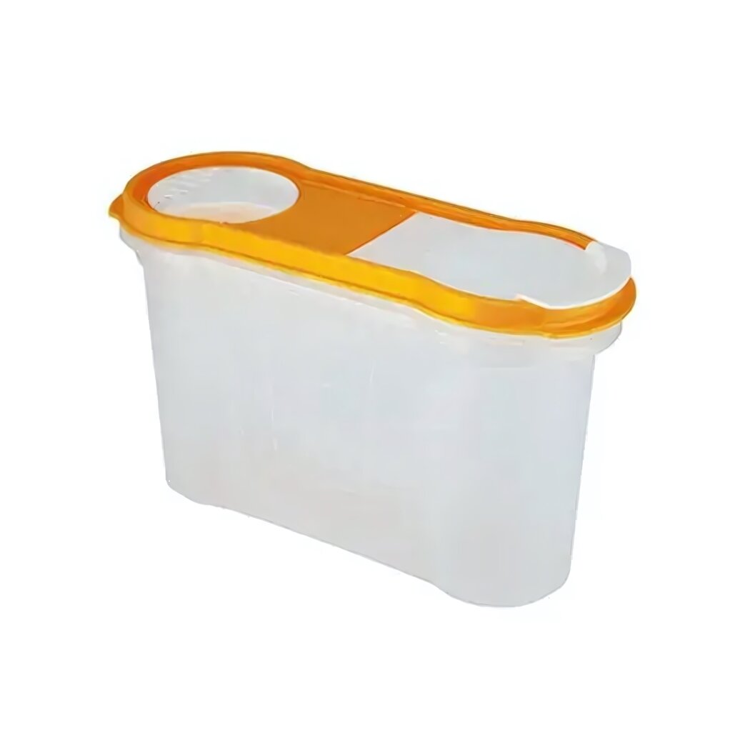 Банка для сыпучих продуктов с герметичной крышкой 1.3л овальная пластик