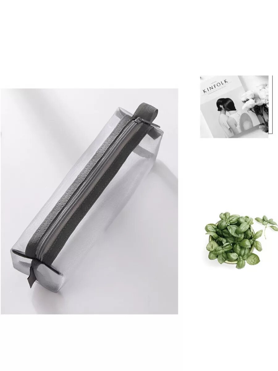 Пенал прозрачный сетка для канцелярии — фото 1