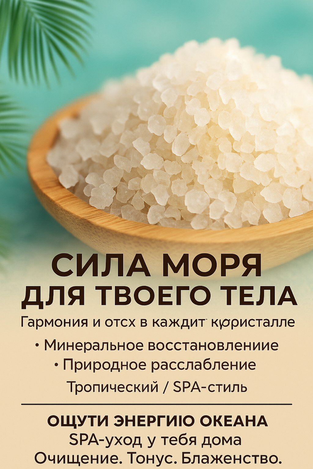 Соль для ванн "Морская соль", натуральный минеральный состав, 500г — фото 1