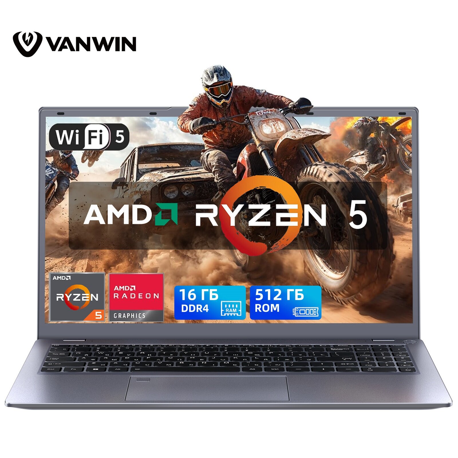 Игровой ноутбук, 16 ГБ DDR4, SSD 512ГБ, WIFI 5, Windows 11 Pro, BT 5.0, Type-c