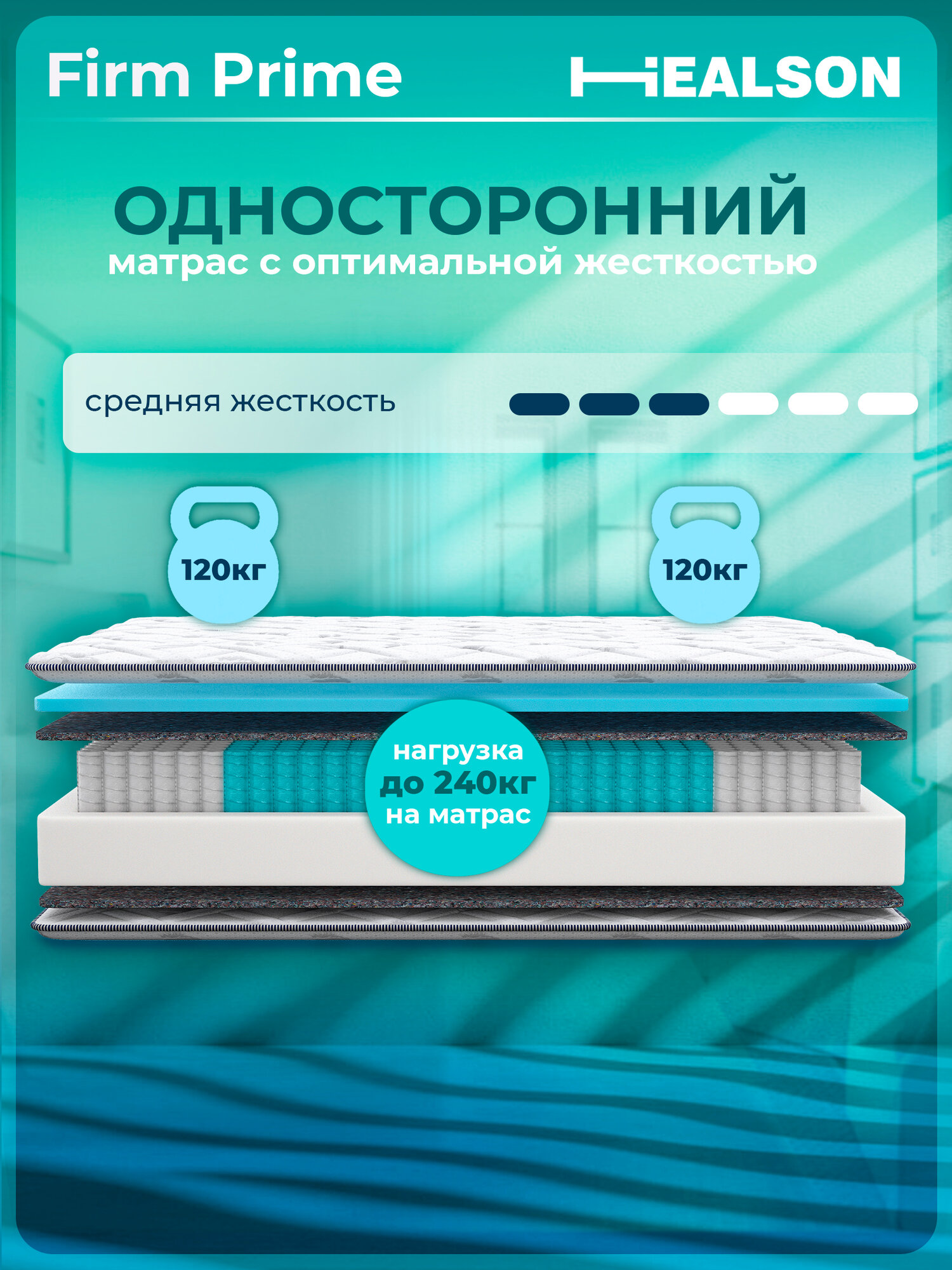 Матрас анатомический на кровать Healson Firm Prime 140х200 — фото 1