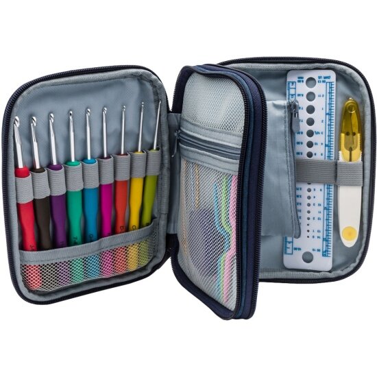 Набор крючков Hobby&pro с вязальными принадлежностями 72 предмета 14*18см CK070