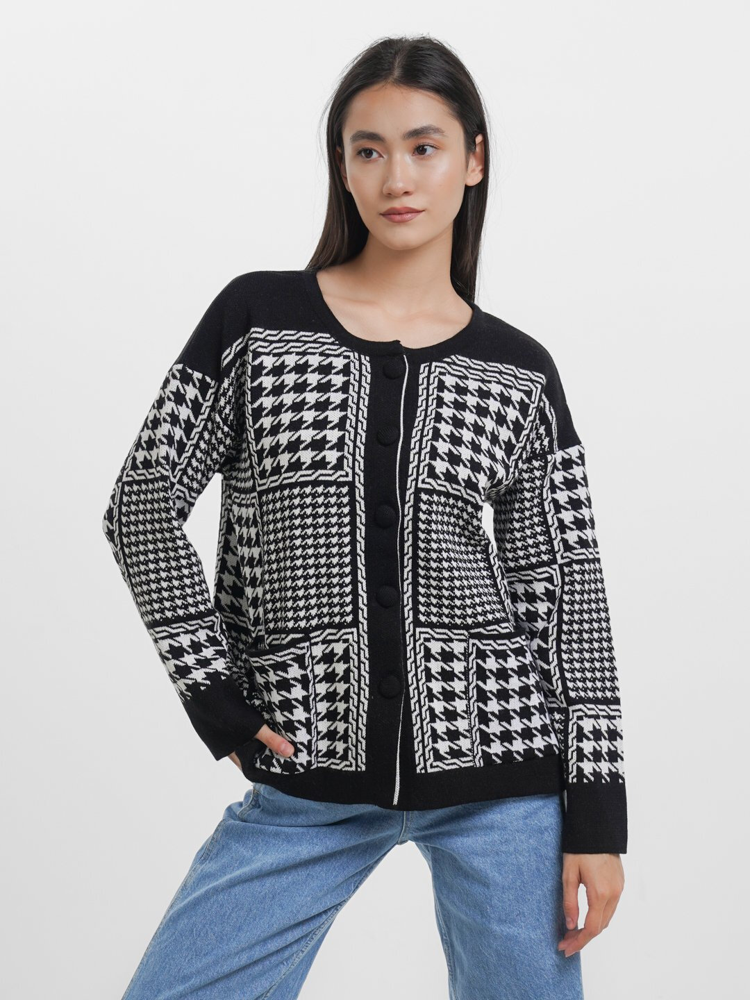 Кардиган Didov TRIKO 7405, размер 44-52, черный — фото 1