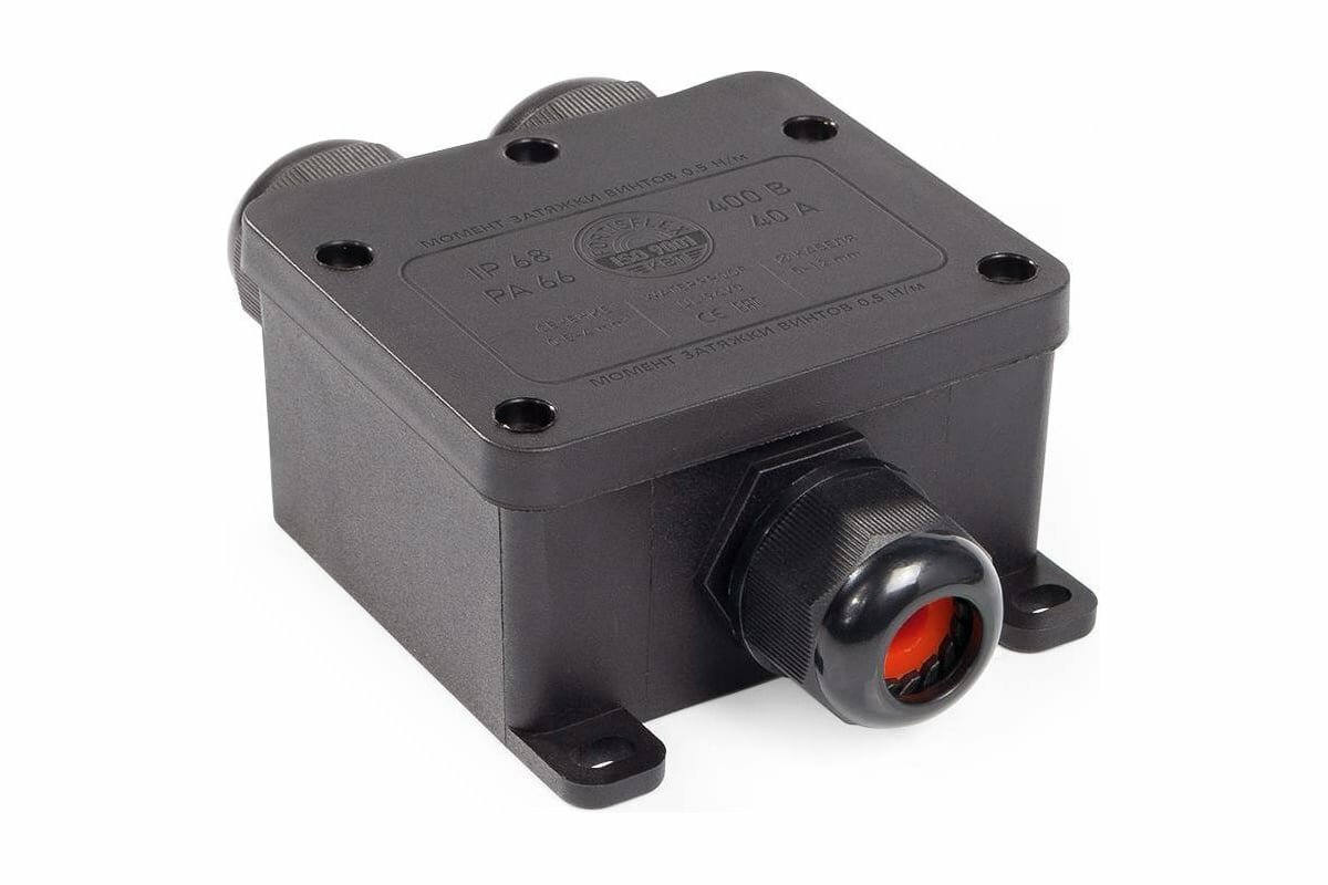 Коробка распределительная Fortisflex герметичная MG Box M-3 3 выхода 400В черный IP68 89512
