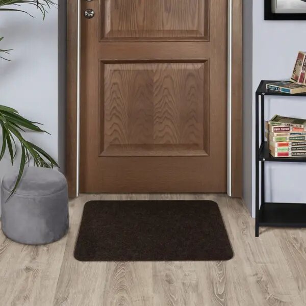 Коврик Флорт Офис 49x80 см полипропилен цвет тёмно-коричневый