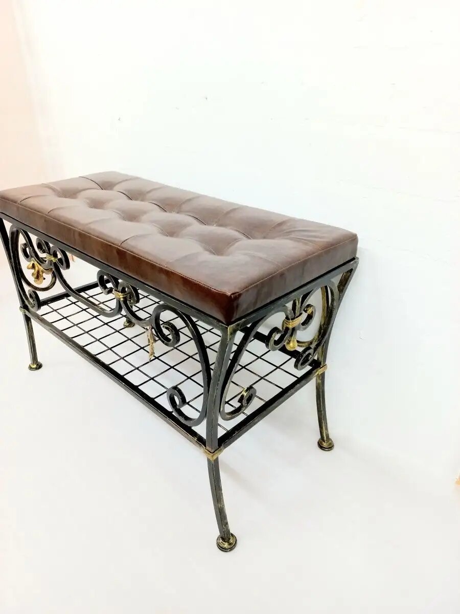 Кованая банкетка №60, Студия кованой мебели Нива, цвет коричневый — фото 1