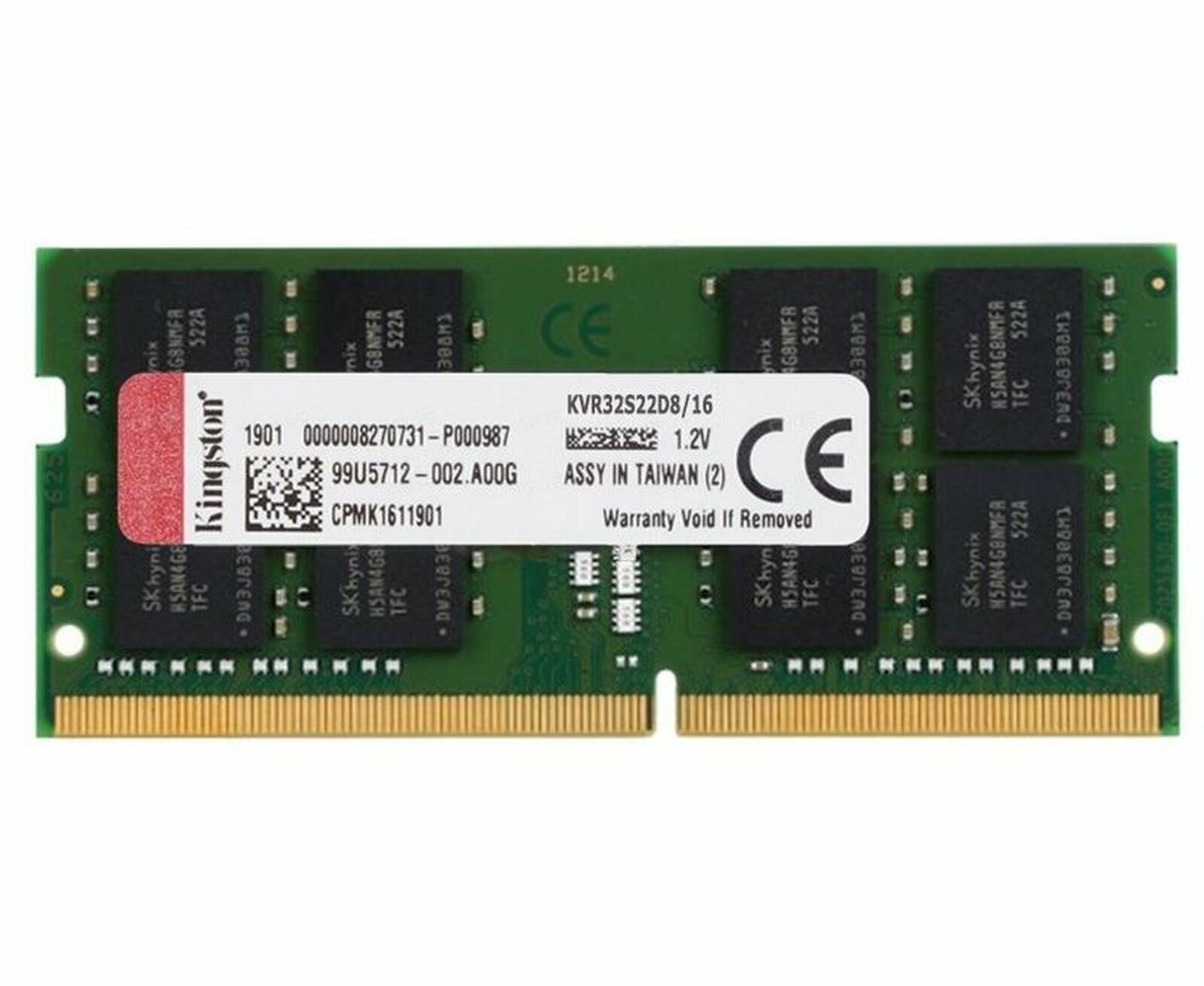 Модуль памяти NBook SO-DDR4 16Gb, 3200Mhz, Kingston (KVR32S22D8/16)