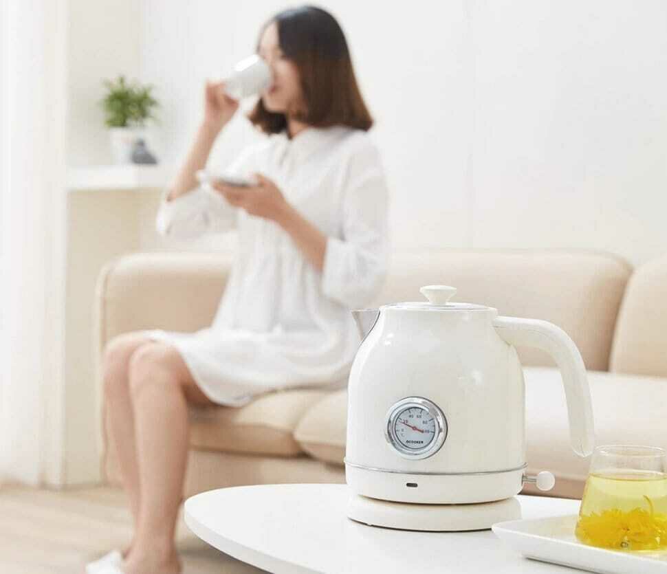 Электрический чайник Xiaomi Qcooker Retro Electric Kettle Retro White — фото 1