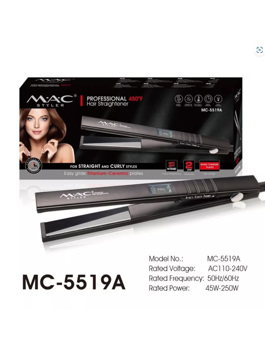 Профессиональный утюжок, выпрямитель для волос MAC Styler MC-5519 , с LCD дисплеем
