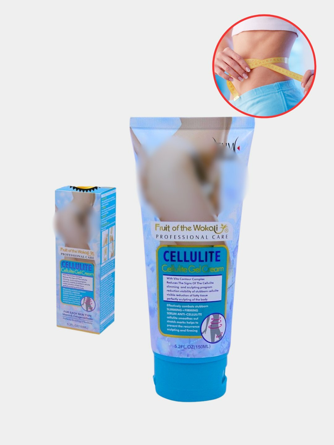 Wokali Крем - Гель для тела Cellulite Slim Effect Антицеллюлитный, для похудения 150 мл