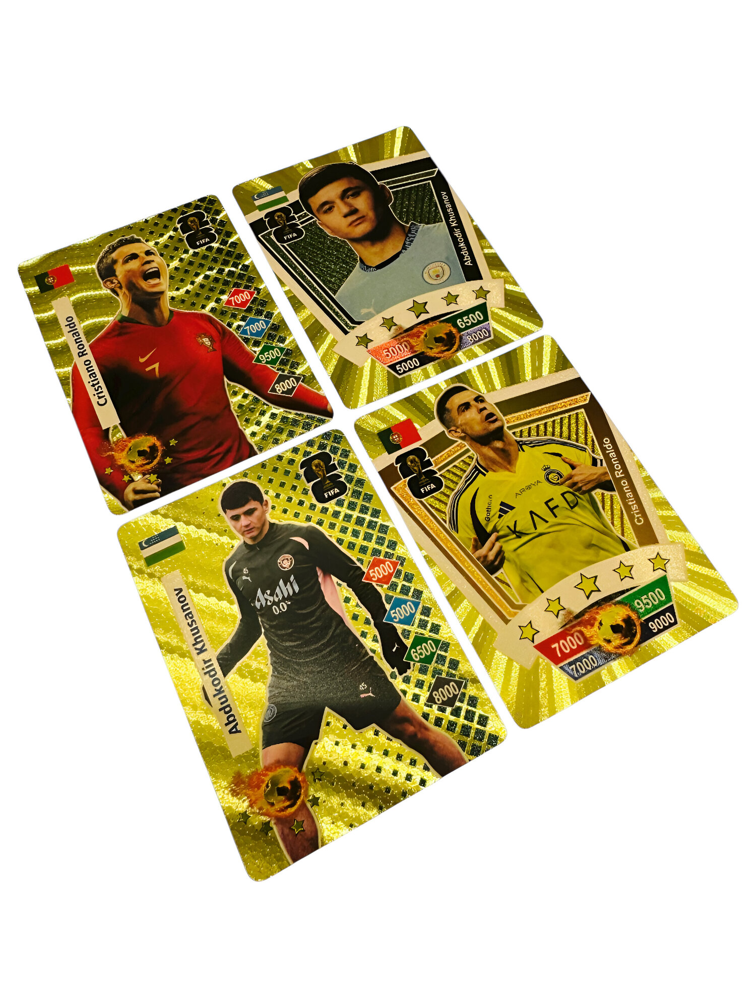 Карточный набор FIFA «World Football Stars» 55 шт — Khusanov, Fayzullaev, CR7 и любимые футбольные звёзды в твоих руках!