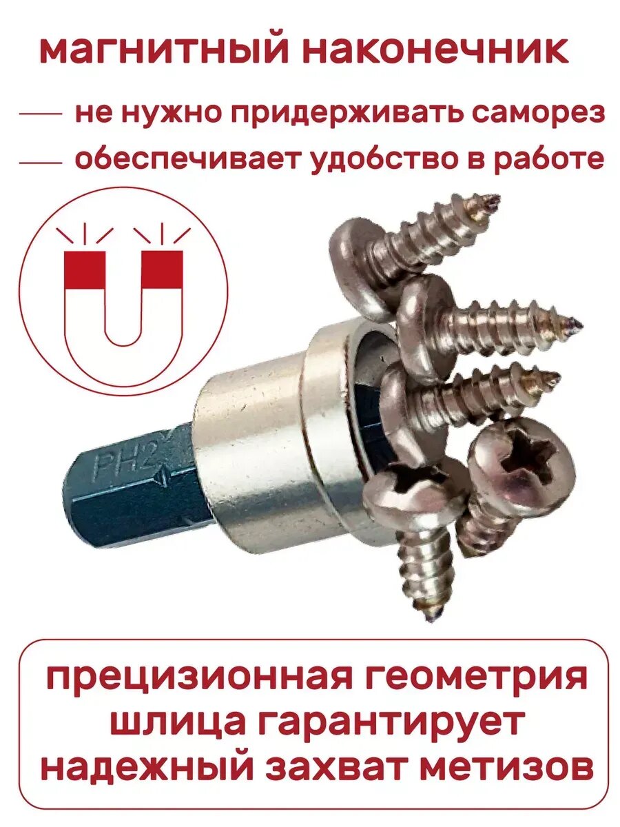 Биты с ограничителем (2 шт; PH2; 25 мм) SKRAB 43694 — фото 1