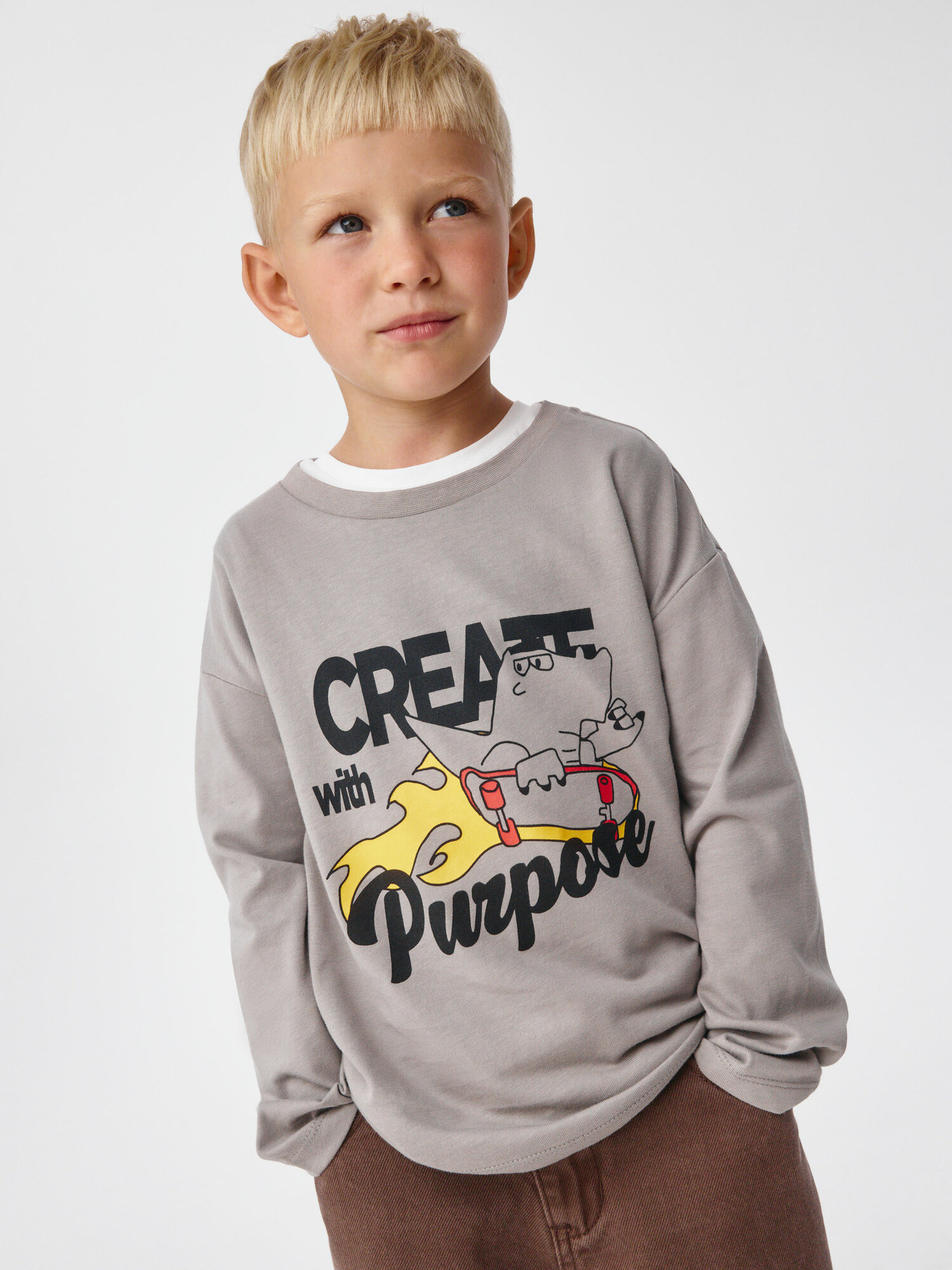 Лонгслив Sela размер 110 серый