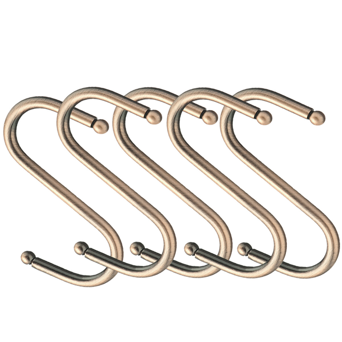 Крючок на рейлинг с стальным шариком (набор 5 шт). Цвет бронза