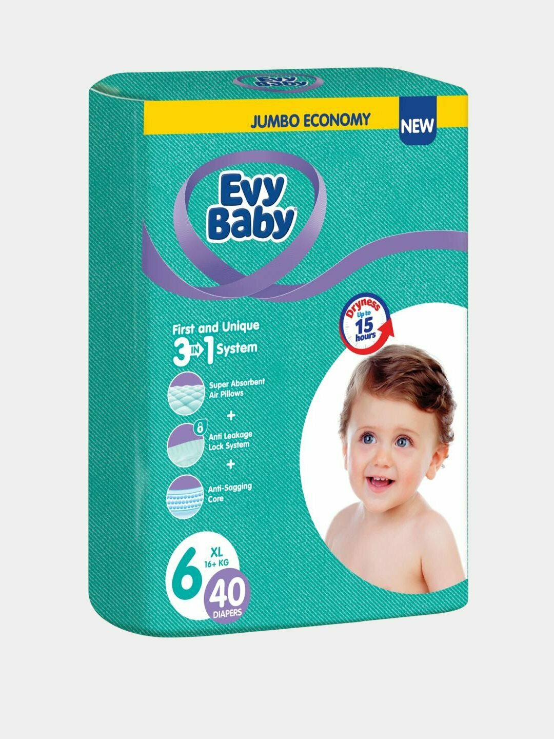 Детские подгузники Evy Baby, 6 размер, 16+ кг, 40 штук Evy Baby