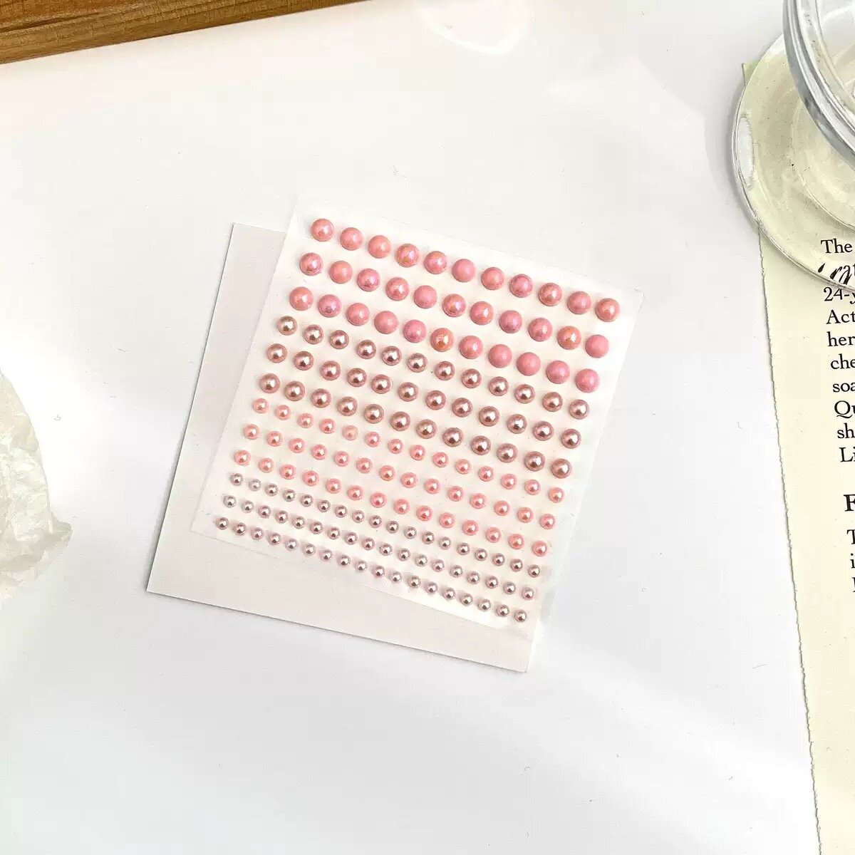 Набор самоклеящихся стразов, для ногтей и макияжа, 4 размеров, розовый, глиттер