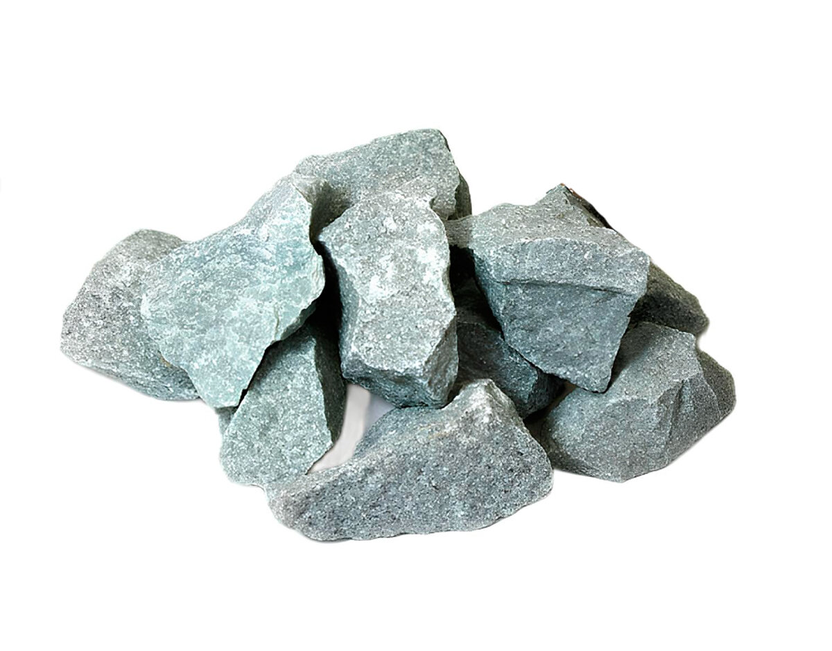 Камни для сауны "Хакасия", жадеит, колотые, крупные, 20кг, серые