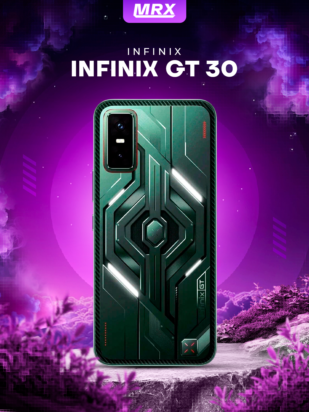 Смартфон Tecno Infinix GT30, 6.78", 5500mAh, Android15, 256GB зеленый