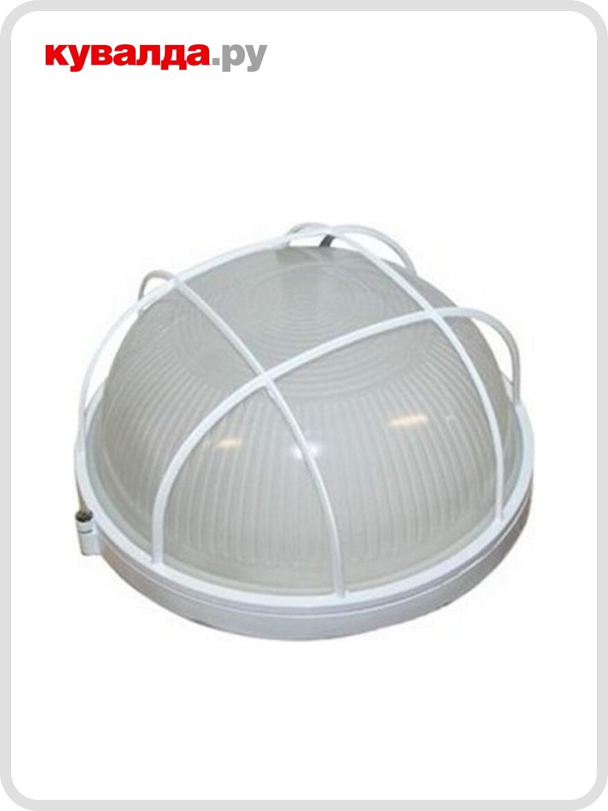 Светильник для ЖКХ IEK НПП 1302 60Вт IP54 с решеткой белый